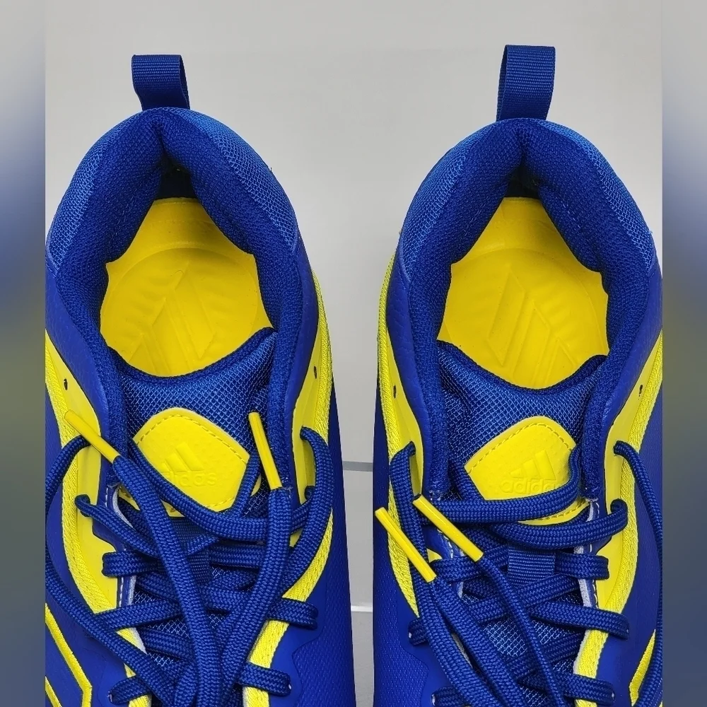 Adidas Bounce Baseball Metal Cleats GZ0451 Men's Size 13.5 Blue/Yellow New